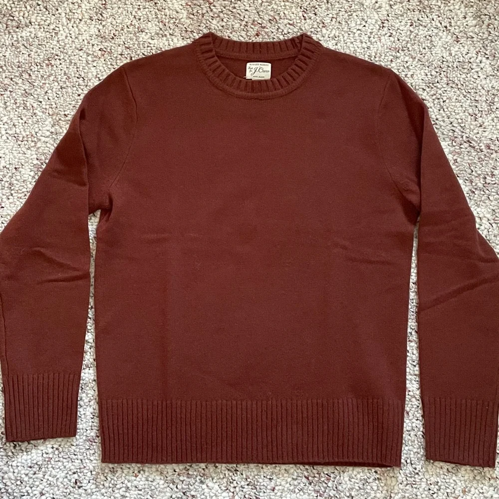 J. Crew Men's Crewneck Sweater in Deep Brick